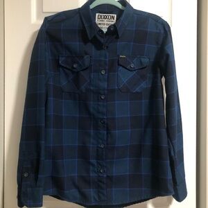 Dixxon Flannel Company Women Snap On Limited Edition Plaid Blue Black Shirt